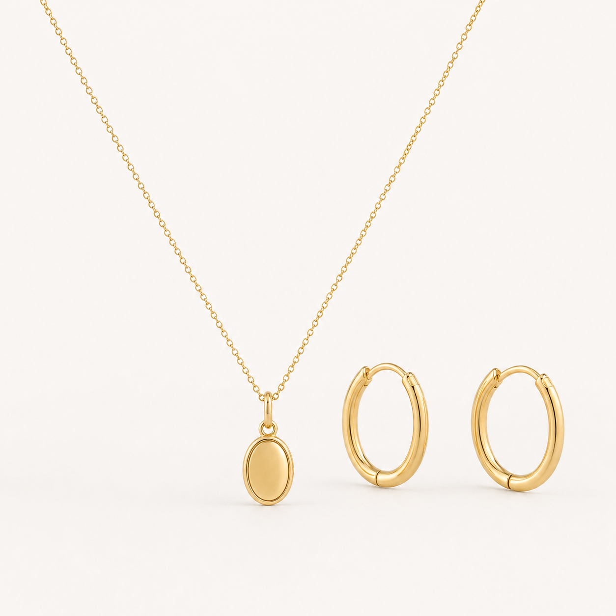 Oval Pendant Jewelry Set