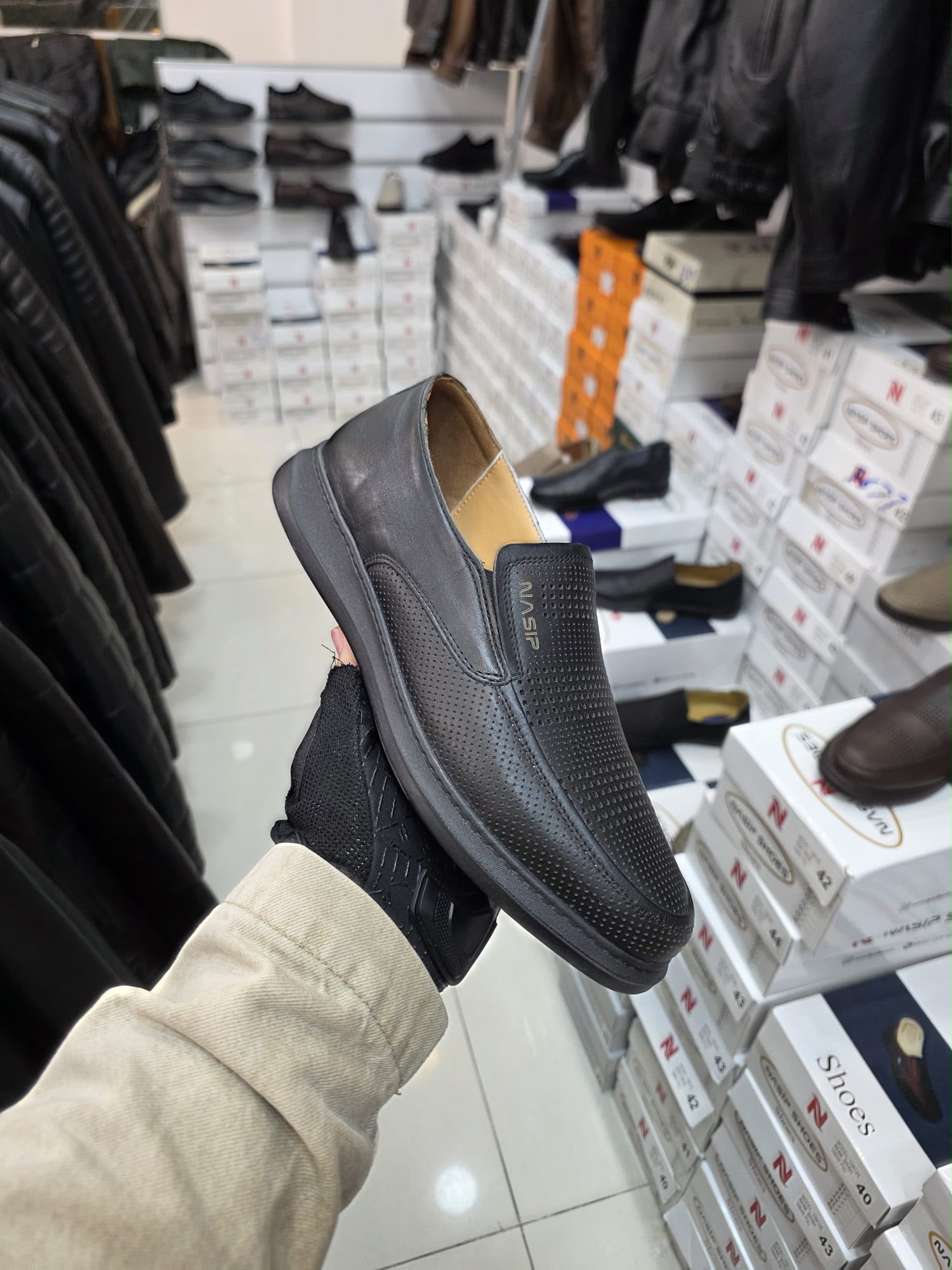 All-Black Perforated Comfort Slip-On product view
