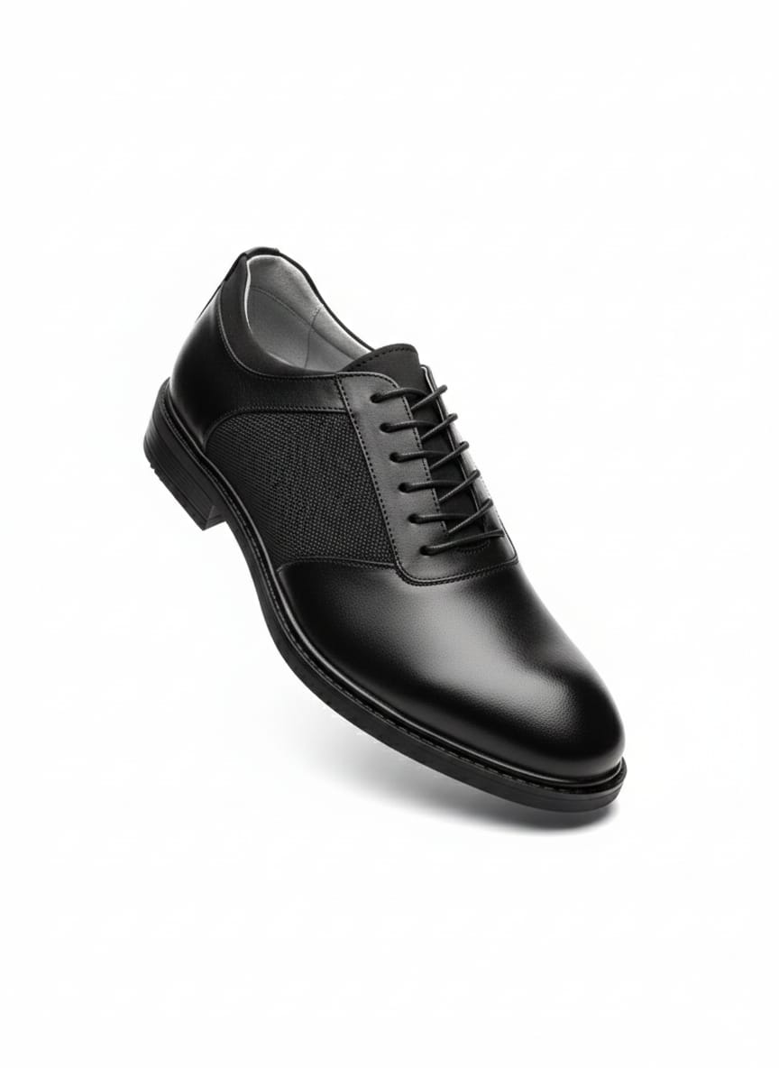 Black Cap-Toe Leather Derby