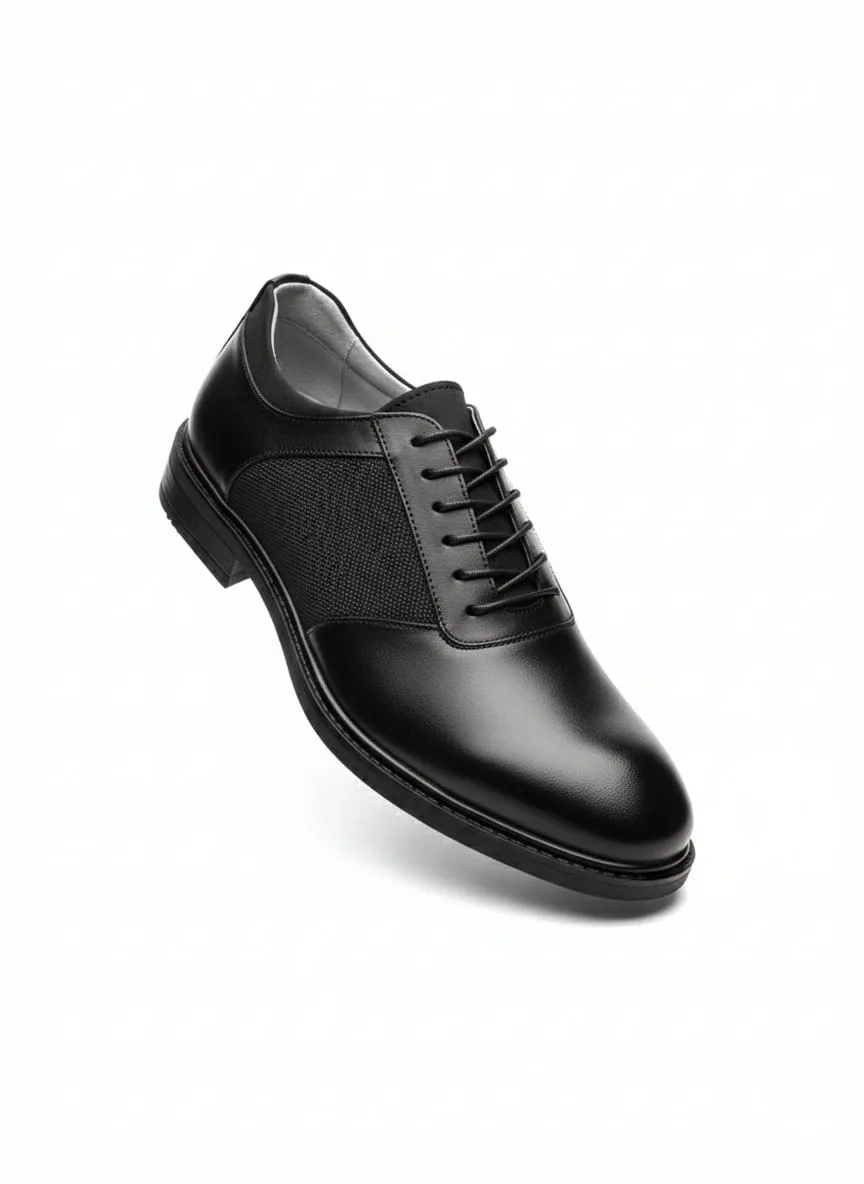 Black Cap-Toe Leather Derby