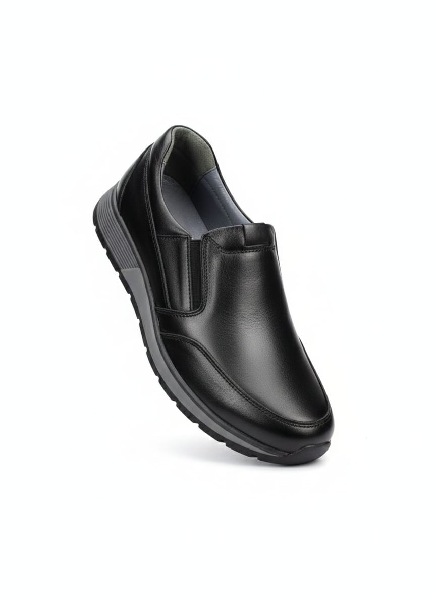 Black Side-Elastic Comfort Shoe