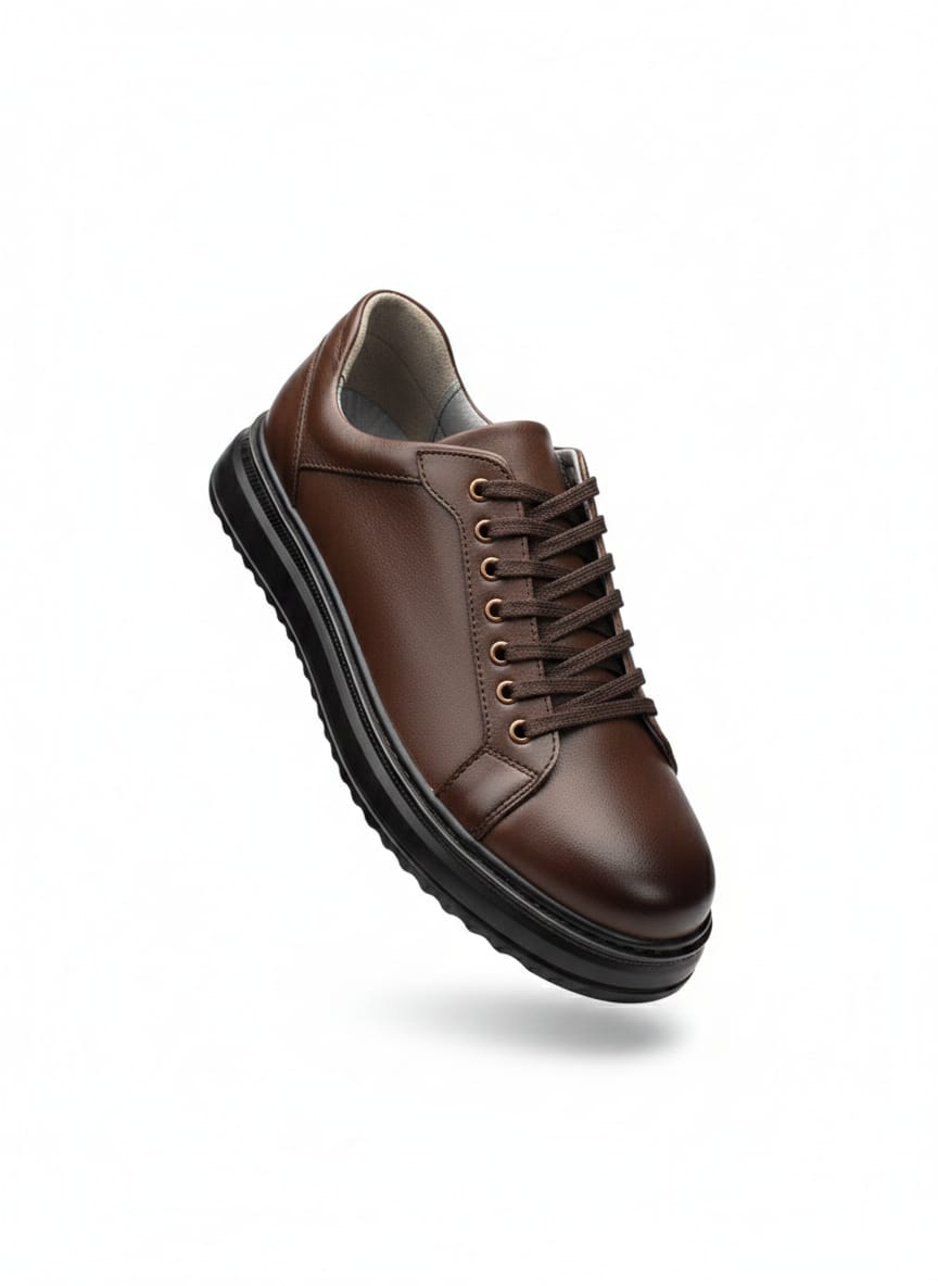 Brown Lace-Up Comfort Shoe