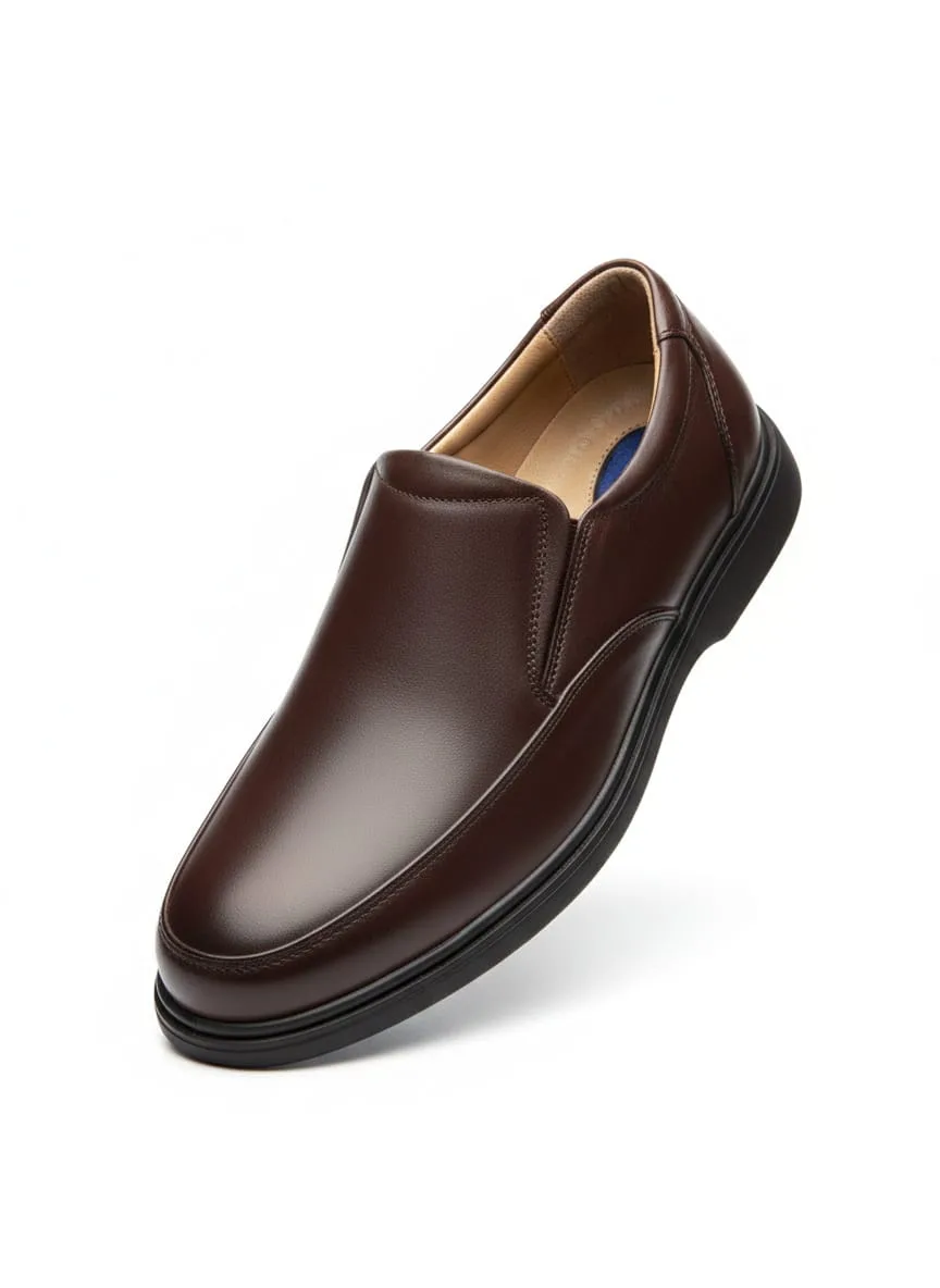 Brown Moc-Toe Leather Slip-On