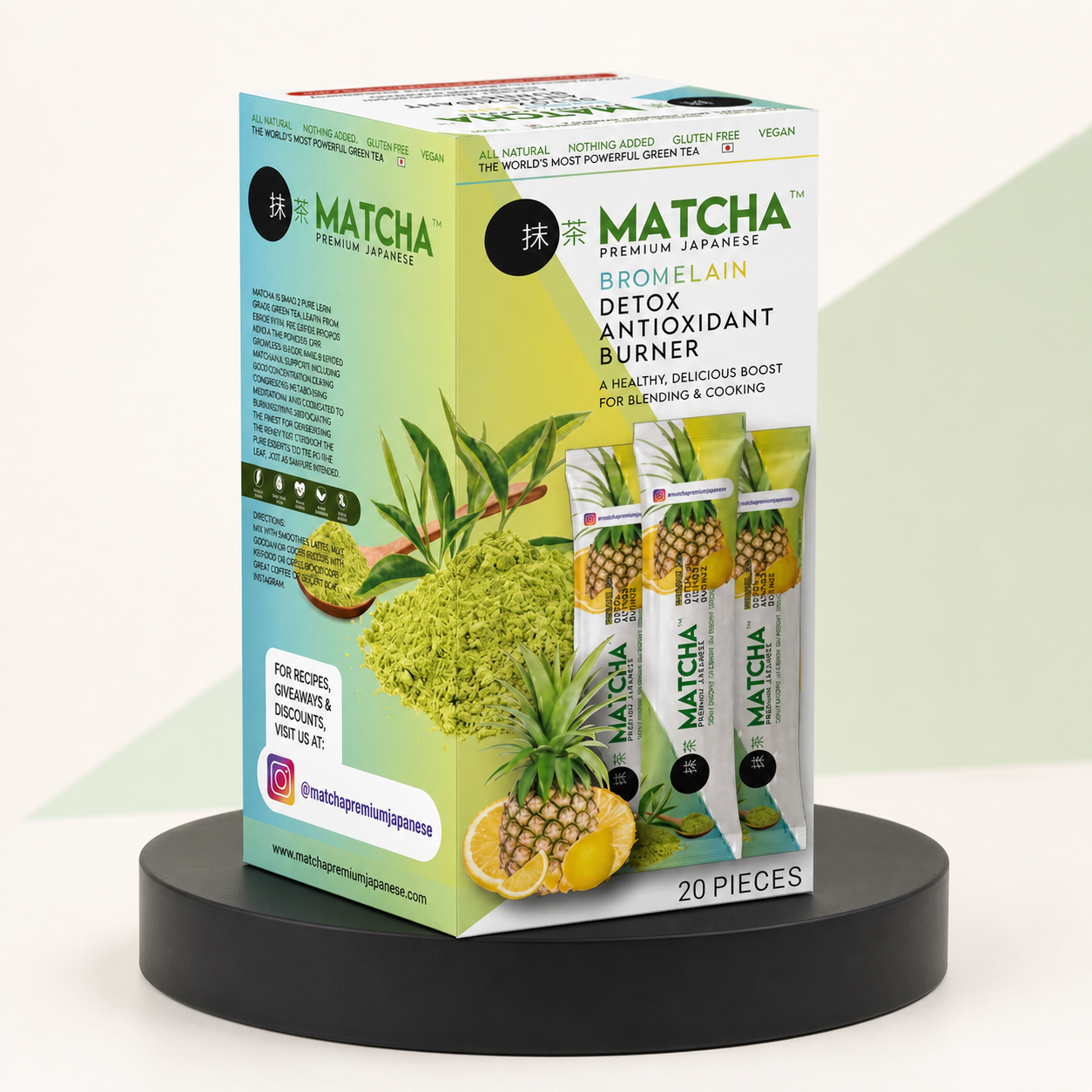 Matcha Bromelain Detox Sachets 20 Pieces