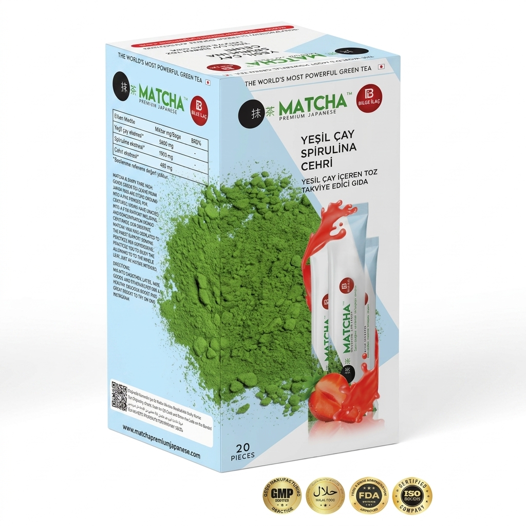 Matcha Green Tea, Spirulina & Sea Buckthorn Powder product view
